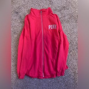 PINK Victorias Secret Red Zip Up Sweatshirt